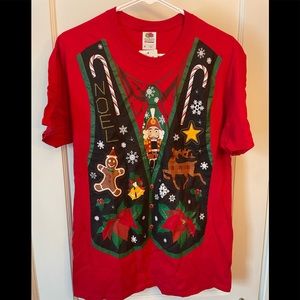 Fruit of the Loom Christmas red T-shirt size Medium
